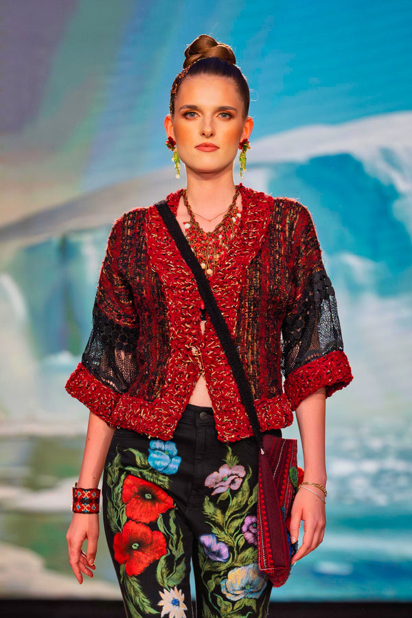 Jachetă tulle cu aplicații unicat – CTN-38B